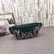 Gucci Leather belt bag with crystals green 