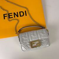 BAGUETTE white leather bag mini
