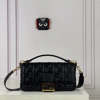 BAGUETTE Black leather bag Large