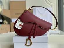 SADDLE BAG Cherry Red Grained Calfskin