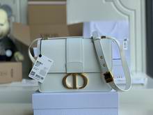 30 MONTAIGNE FLAP BAG white Grained Calfskin